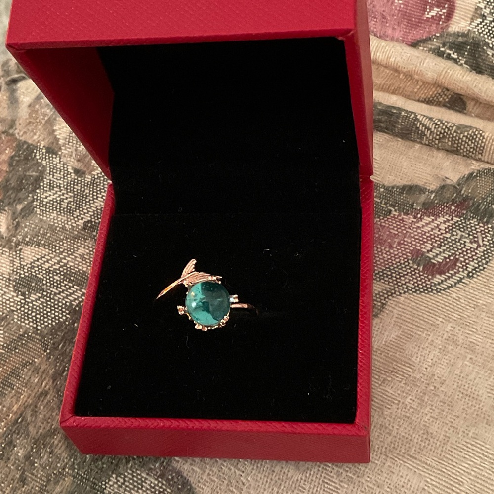SEA BLUE DOLPHIN TAIL COSTUME JEWELRY RING